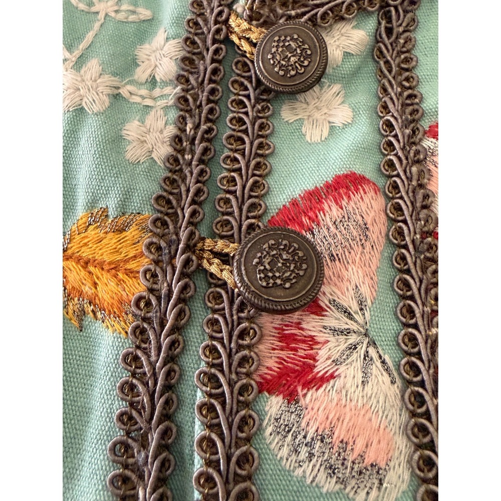 Sundance Womens Floral Embroidered Jacket Boho Size M Cottage Whimsical Artsy - Picture 4 of 12